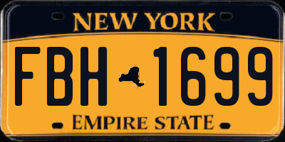 NY license plate FBH1699