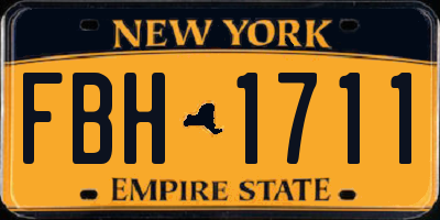 NY license plate FBH1711