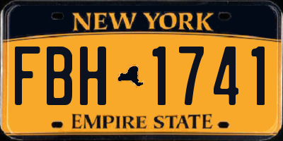 NY license plate FBH1741
