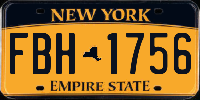 NY license plate FBH1756