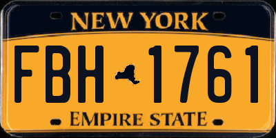 NY license plate FBH1761