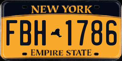 NY license plate FBH1786