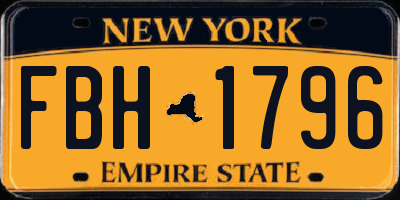 NY license plate FBH1796