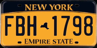 NY license plate FBH1798