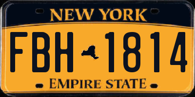 NY license plate FBH1814