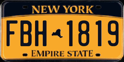 NY license plate FBH1819