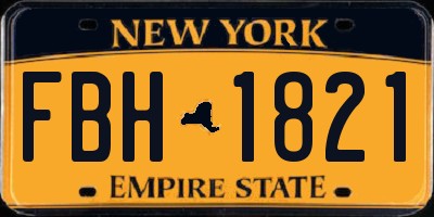 NY license plate FBH1821