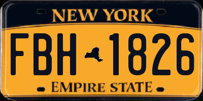 NY license plate FBH1826