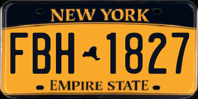 NY license plate FBH1827