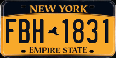 NY license plate FBH1831