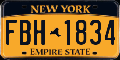 NY license plate FBH1834