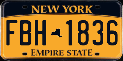 NY license plate FBH1836