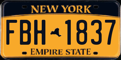 NY license plate FBH1837
