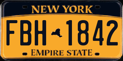 NY license plate FBH1842