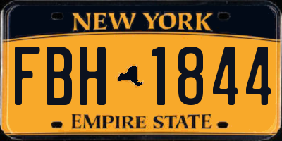 NY license plate FBH1844