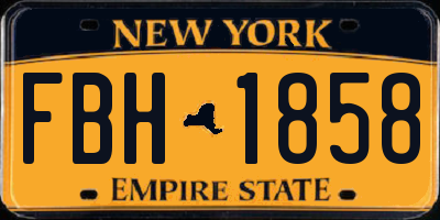 NY license plate FBH1858
