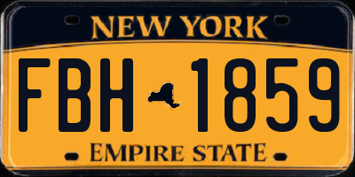 NY license plate FBH1859