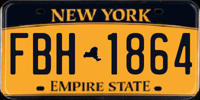NY license plate FBH1864