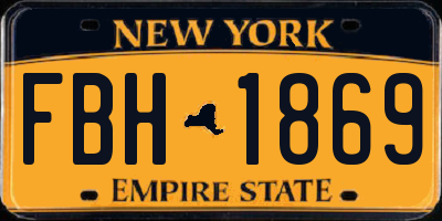 NY license plate FBH1869