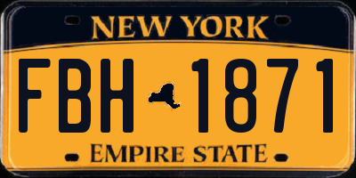 NY license plate FBH1871