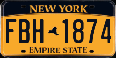 NY license plate FBH1874