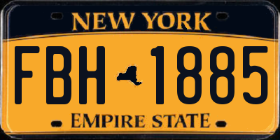 NY license plate FBH1885