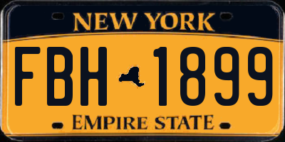 NY license plate FBH1899