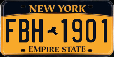 NY license plate FBH1901