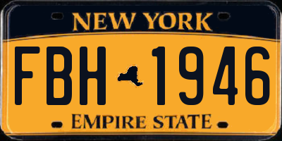 NY license plate FBH1946