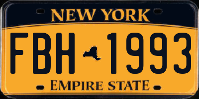 NY license plate FBH1993