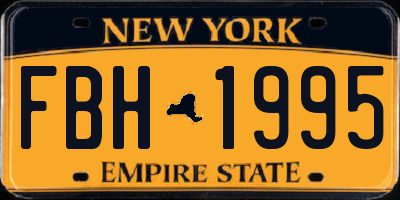 NY license plate FBH1995
