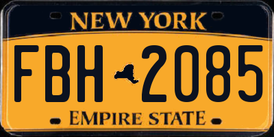 NY license plate FBH2085