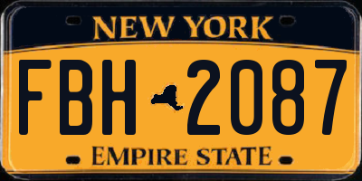 NY license plate FBH2087