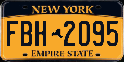NY license plate FBH2095
