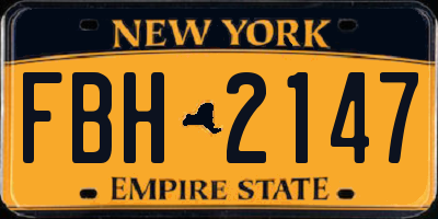 NY license plate FBH2147