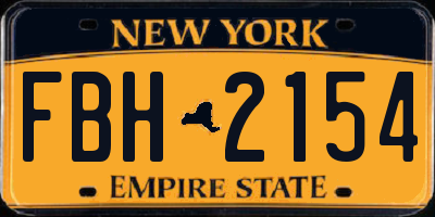 NY license plate FBH2154
