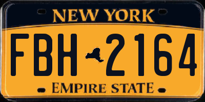 NY license plate FBH2164