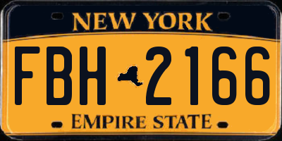 NY license plate FBH2166