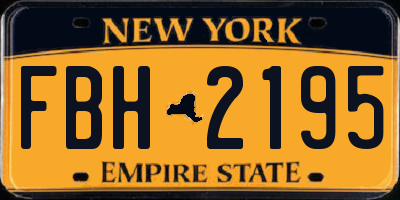 NY license plate FBH2195