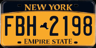 NY license plate FBH2198