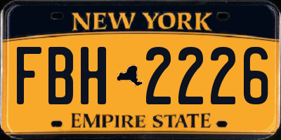 NY license plate FBH2226