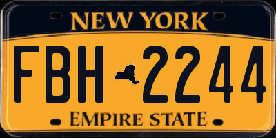 NY license plate FBH2244