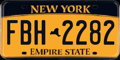 NY license plate FBH2282