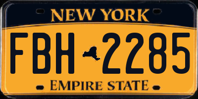 NY license plate FBH2285