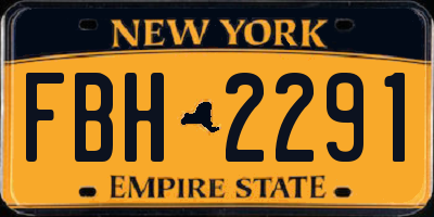 NY license plate FBH2291