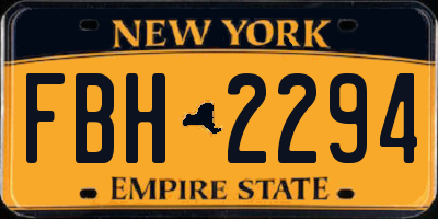 NY license plate FBH2294