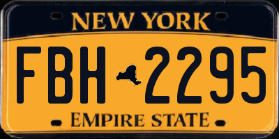 NY license plate FBH2295