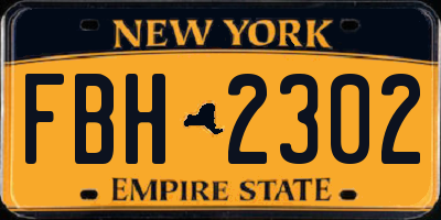 NY license plate FBH2302