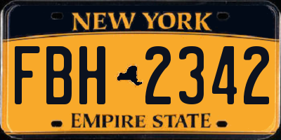 NY license plate FBH2342
