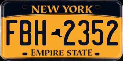 NY license plate FBH2352